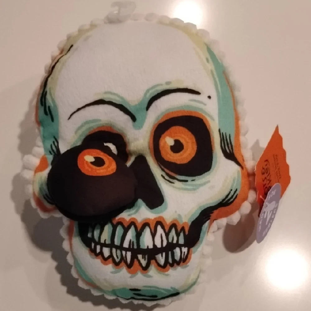 Target Halloween Skull Dog Toy - Orange, Black, White